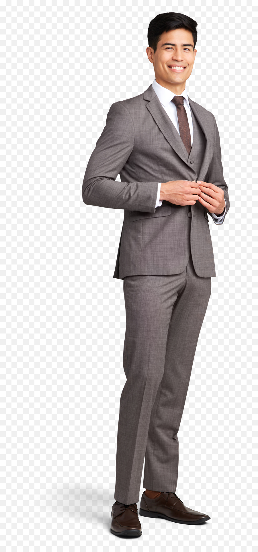 Cafe Brown Notch Lapel Suit - Brown Grey Suit Png,Suit Transparent