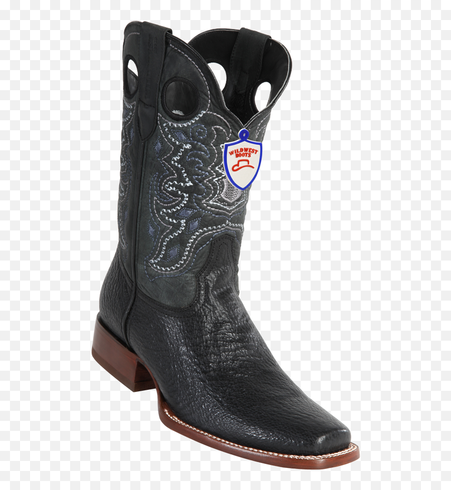 Wild West Boots Mens Full Vamp Sharkskin Square - Toe Western Boots Black Durango Boot Png,Cowboy Boots Transparent