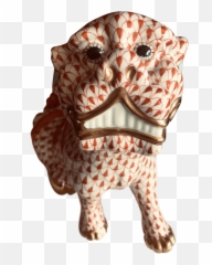 Herend Rust Colored Fishnet Pattern Foo - Poodle Png,Fishnet Pattern Png