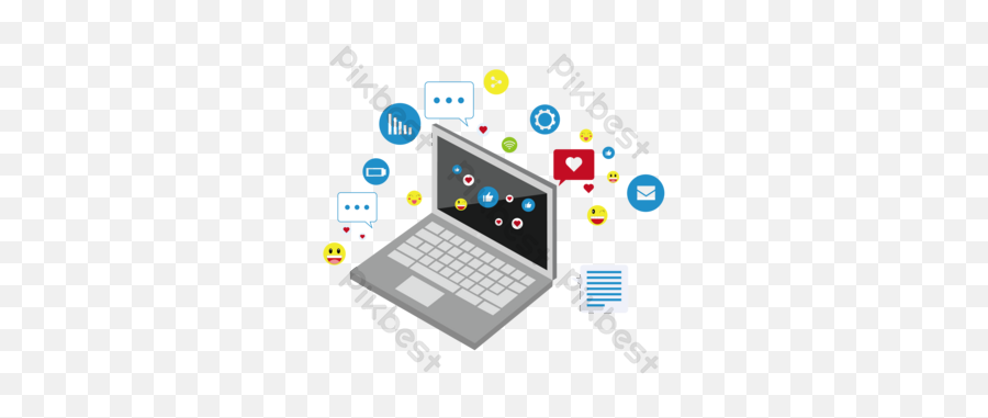 White Social Media Icon Templates - Laptop Social Media Png,Social Media Icon Vectors Free