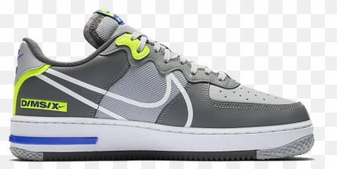 Nike Air Force 1 React Wolf Greysmoke Greydark Greywhite - One png