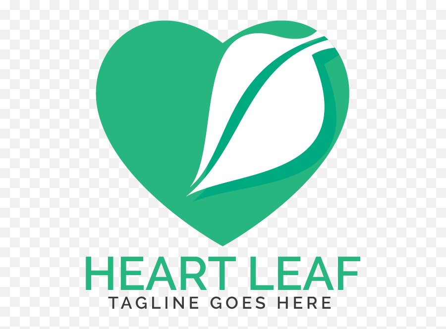 Heart Leaf Logo Design - Heart Png,Leaf Logo