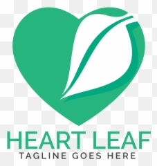 Heart Leaf Logo Design - png