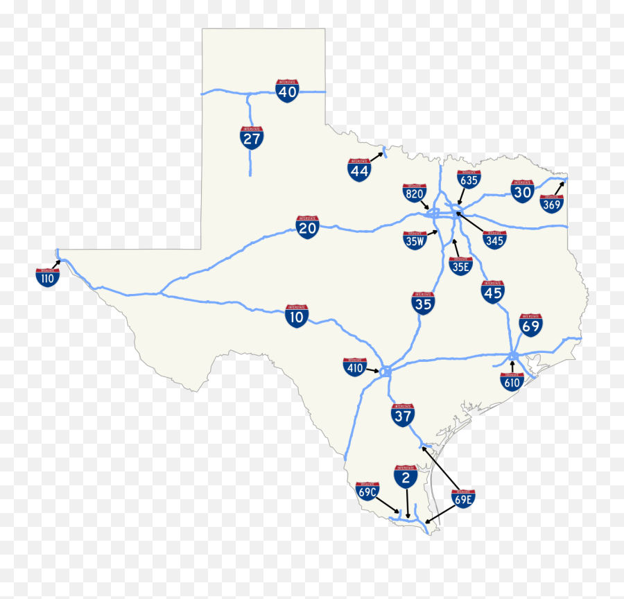 Map Of Interstate Highways In Texas - Map Png,Texas Map Png