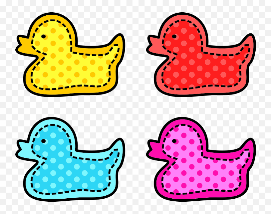 Clipart - Colorful Stitched Ducks Printable Stickers Ducks Png,Ducks Png