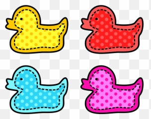 Clipart - Colorful Stitched Ducks Printable Stickers Ducks Png,Ducks Png