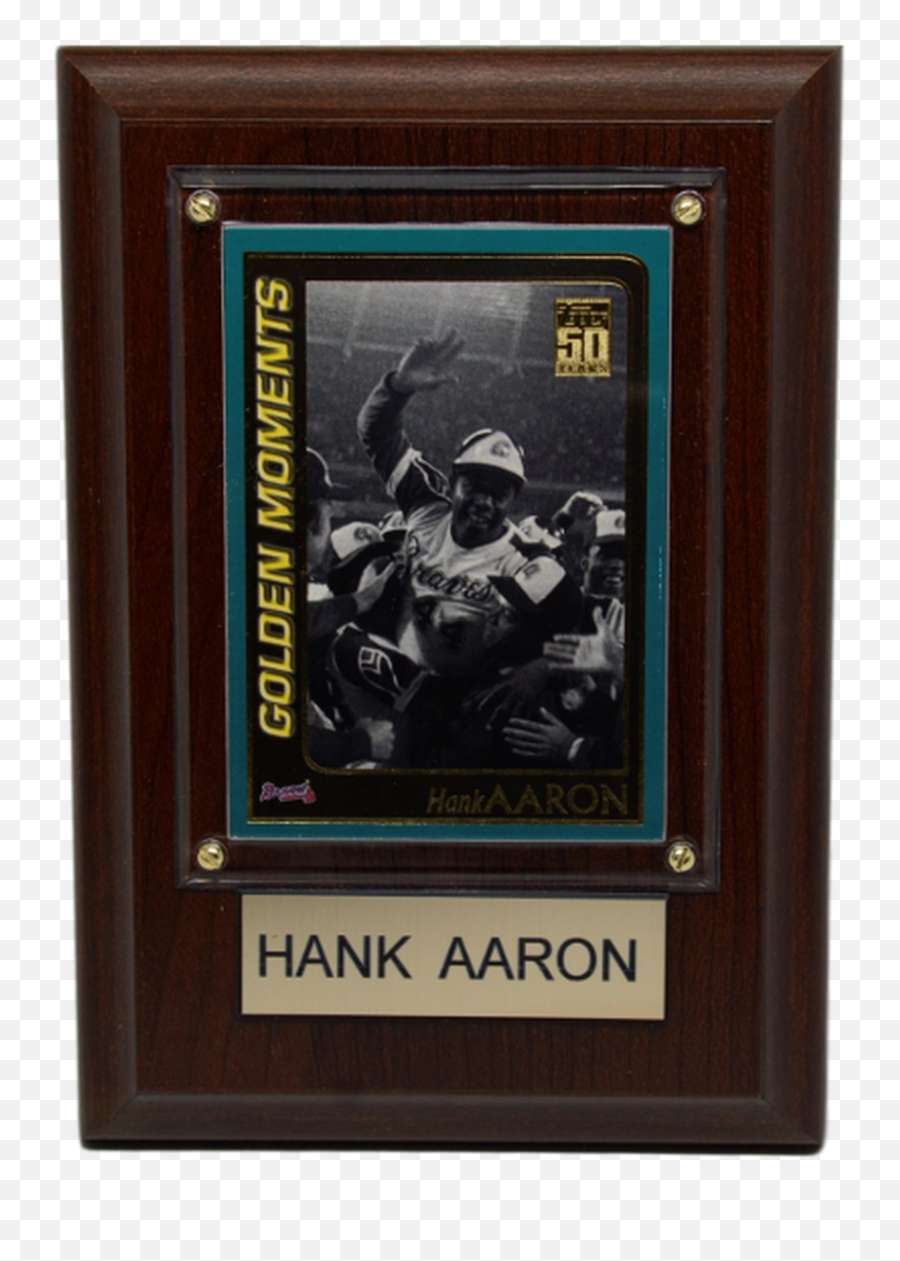 Hank Aaron Atlanta Braves 4 X 6 Baseball Card Plaque Png Logo