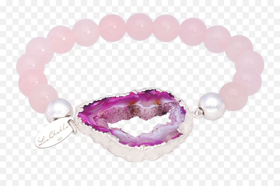 Rose Quartz Geode Bracelet - Solid Png,Geode Png