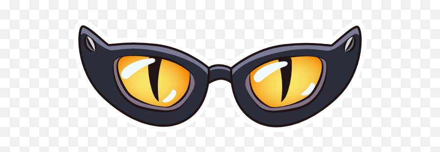 Funny Glasses With Cat Eyes Sticker - For Teen Png,Funny Glasses Png
