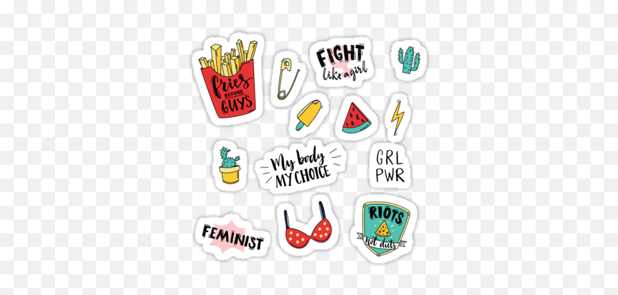 Feminism Stickers Set Sticker Adesivos - Aesthetic Printable Aesthetic Sticker Set Png,Feminist Png