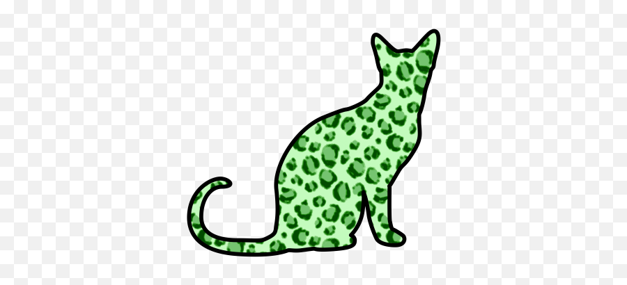 Lime Green Leopard - Print Cat Silhouette Cat Silhouette Dot Png,Cat Silhouette Transparent