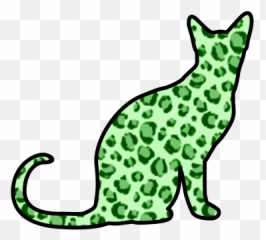 Lime Green Leopard - Print Cat Silhouette silhouette Dot png