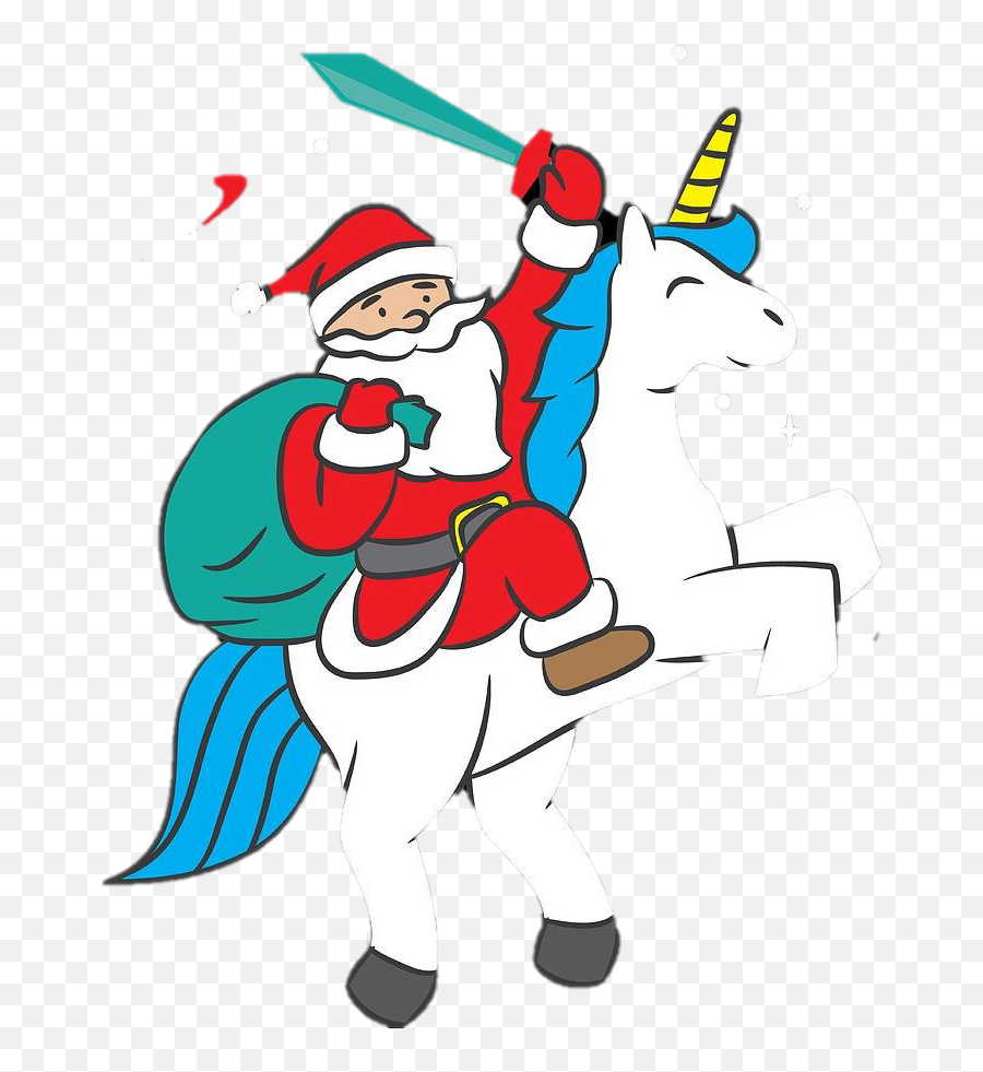 Santa - Holiday Unicorn,Transparent Unicorn