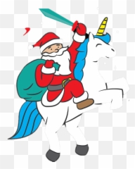 Santa - Holiday Unicorn,Transparent Unicorn