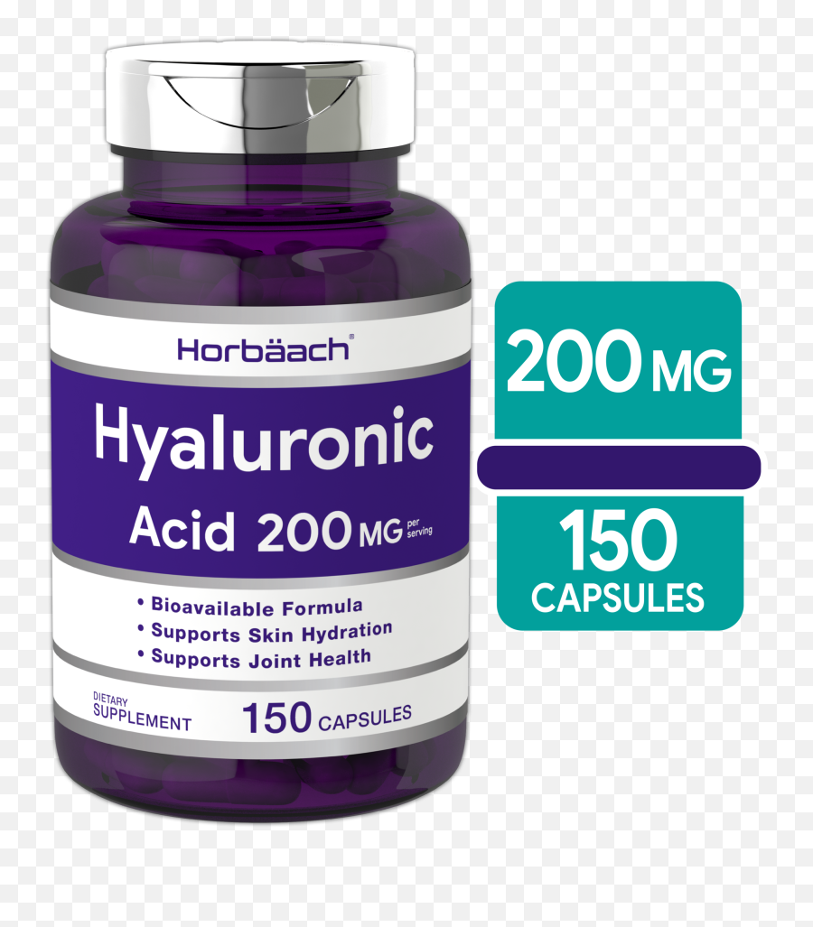 Horbaach Hyaluronic Acid 200 Mg 150 Capsules Supports Joint And Skin Hydration Non - Gmo U0026 Gluten Free Supplement Walmartcom Png,Hyaluronic Acid Icon
