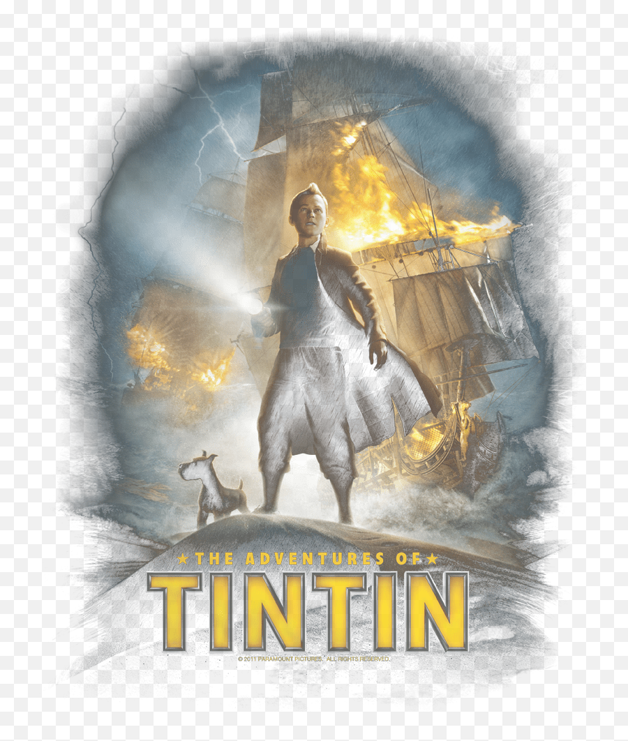 Tintin Mens Adventure Poster Sweater - Adventures Of Tintin One Sheet Png,Volcom Icon Slim Zip Hoodie