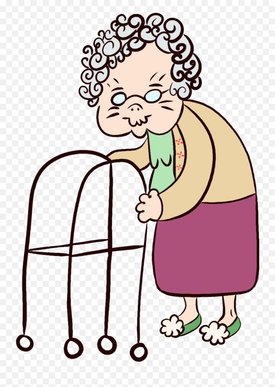 Old Lady Cartoon Drawing - Frail Old Lady Png,Old Lady Png - free  transparent png images 