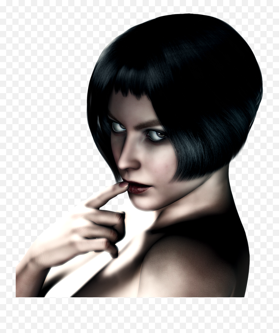 Girlpensivehairthinkingexpression - Free Image From Girl Hair Bob Cut Png,Woman Hair Png