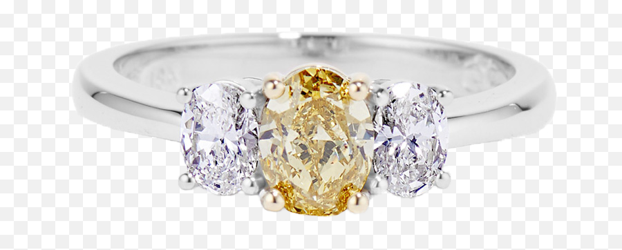 Natural Yellow Oval Diamond Trio Ring - Wedding Ring Png,4 Element Diamond Icon