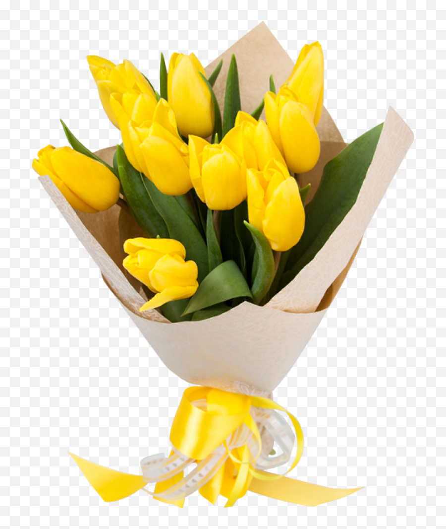 11 Sunny Tulips Bouquet - Bunch Of Yellow Tulips Png,Bouquet Png