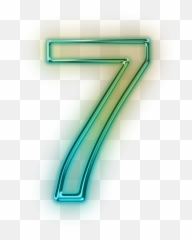 Download Free Images Neon Number Clipart Hq Icon - Transparent Background 7 Png