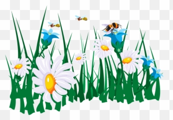 Flower Garden Cartoon Png 1 Image - Bee And Flowers Clip Art,Flower Cartoon Png