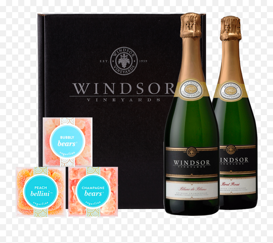Windsor Vineyards Champagne Cheers 2 - Bottle Collection Wblack Box Champagne Png,Champagne Pop Png