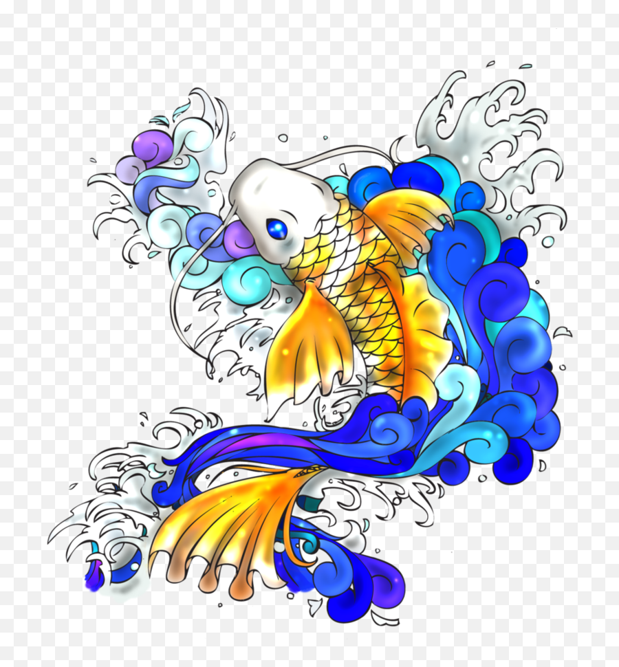 Koi Fish Tattoo Png 9 Image - Tattoo Koi Fish Png Art,Koi Fish Png