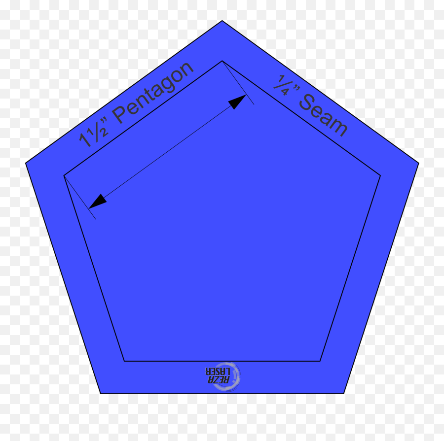 Pentagon 1 12 Inch - Acrylic Template Solid With 14 Inch Seam Allowance Slope Png,Pentagon Png
