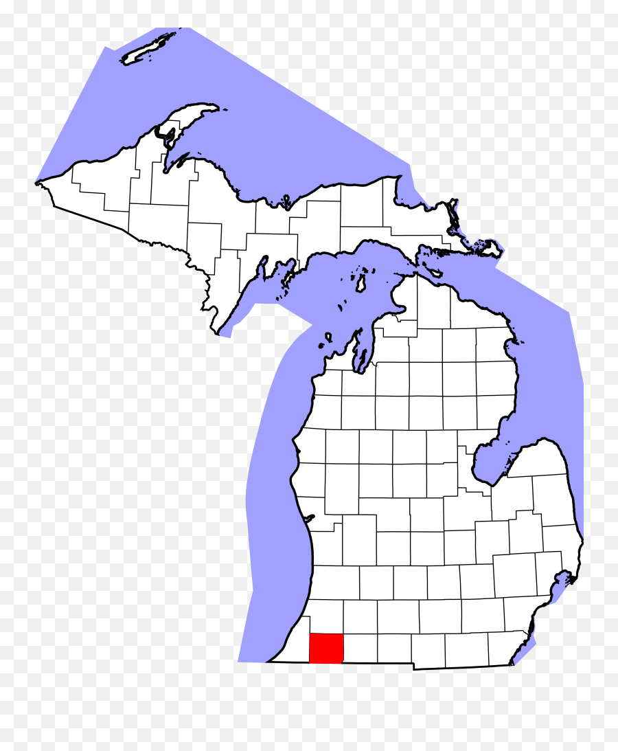 Michigan Highlighting Cass County - Kent County Michigan Map Png,Michigan Outline Png