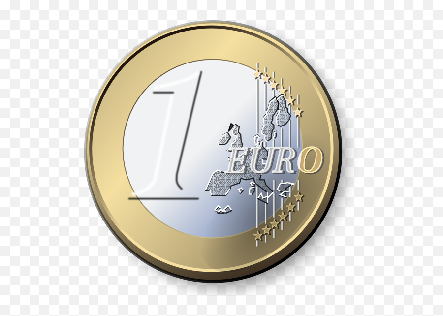 Free Vector One Euro Coin Clip Art - Euro Coin Transparent Png,Coin Transparent Background