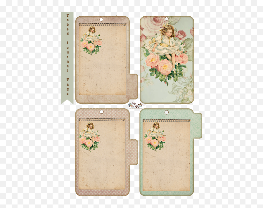 Tabed Journal Tags Vintage Paper Cards Junk - Junk Journal Tags Printable Png,Vintage Paper Png