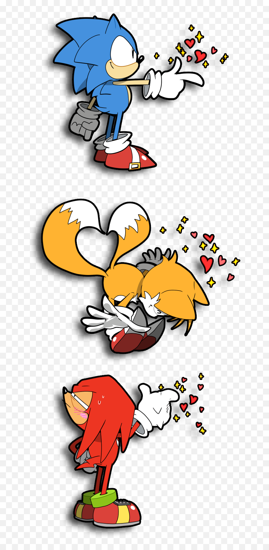 Sonic Tails And Knux Doing Deltarune - Sonic And Tails Poses Png,Sonic And Tails Logo