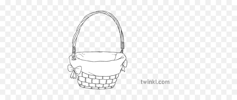 Easter Basket Egg Black And White Illustration - Twinkl Basket Easter Black And White Png,Easter Basket Png