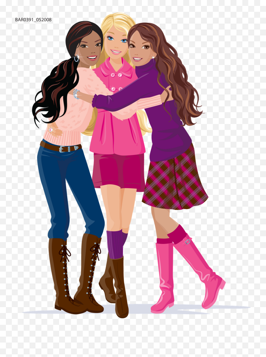 Barbie Clipart Vector - Happy Friendship Day School Friends Happy Friendship Day School Friends Png,Friendship Png