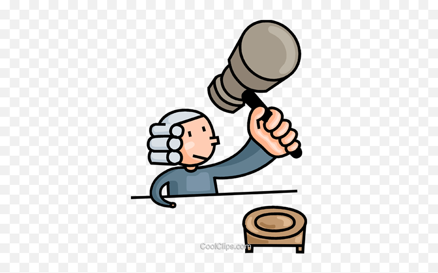 Judge Hammering His Gavel Royalty Free Vector Clip Art - Dibujos Animados De La Justicia Png,Gavel Png