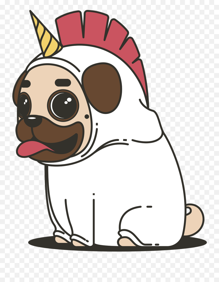 Clipart Christmas Pug - Cartoon Pugs Png,Pug Transparent Background