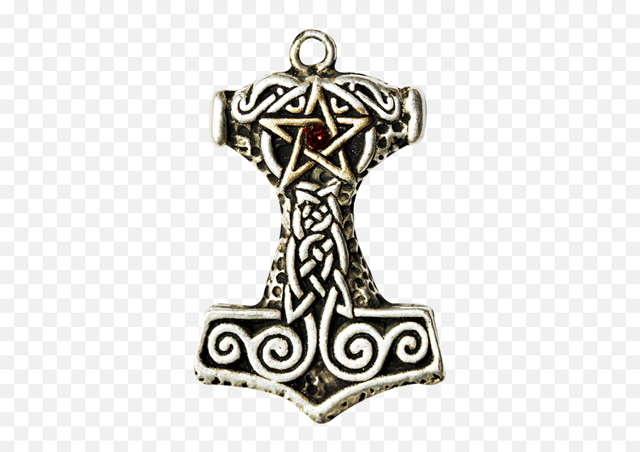 Download Hd Ornate Thoru0027s Hammer Necklace - Zeckos Thors Logo Amon Amarth Martillo Png,Pentacle Transparent Background