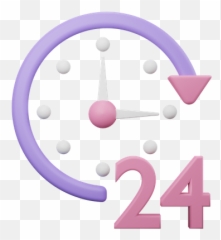 24 Hours Support Icon - Download in Colored Outline Style Dot png