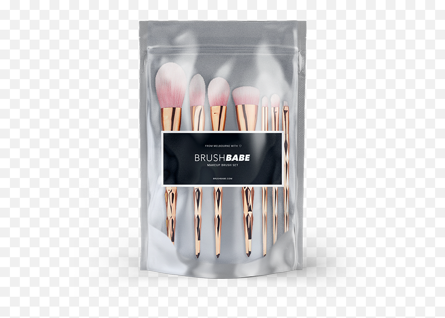 Download Hd Brushbabe Rose Gold Unicorn Makeup Brushes - Makeup Brush Set Png,Makeup Brush Icon