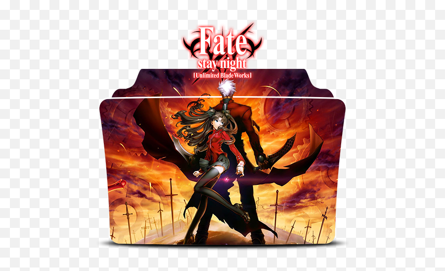 Unlimited Blade Works Folder Icon - Designbust Fate Stay Night Anime Background Png,Icon Blades