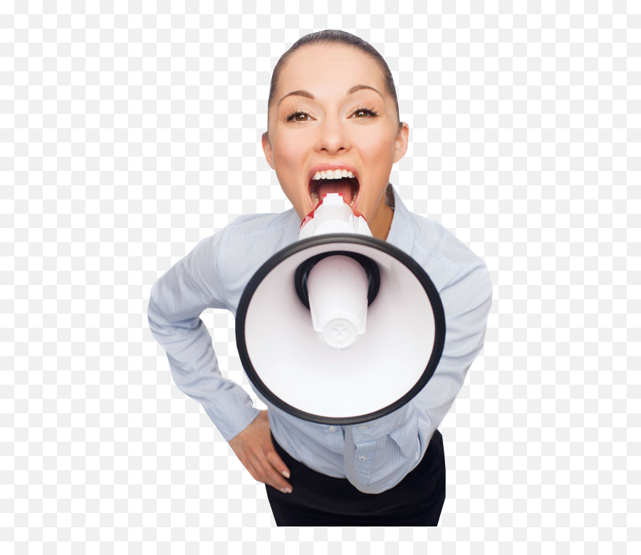 Business Woman Yelling With A Loudspeaker Free Stock - Woman With Megaphone Png,Toaster Transparent Background