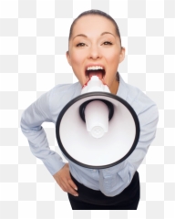 Business Woman Yelling With A Loudspeaker Free Stock - Woman With Megaphone Png,Toaster Transparent Background