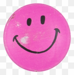 Dark Pink Smiley Face Busy Beaver Button Museum - png