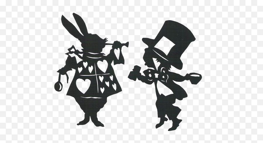 The Mad Hatter Alices Adventures In Wonderland White Rabbit - Alice In Wonderland Black And White Png,Alice In Wonderland Png