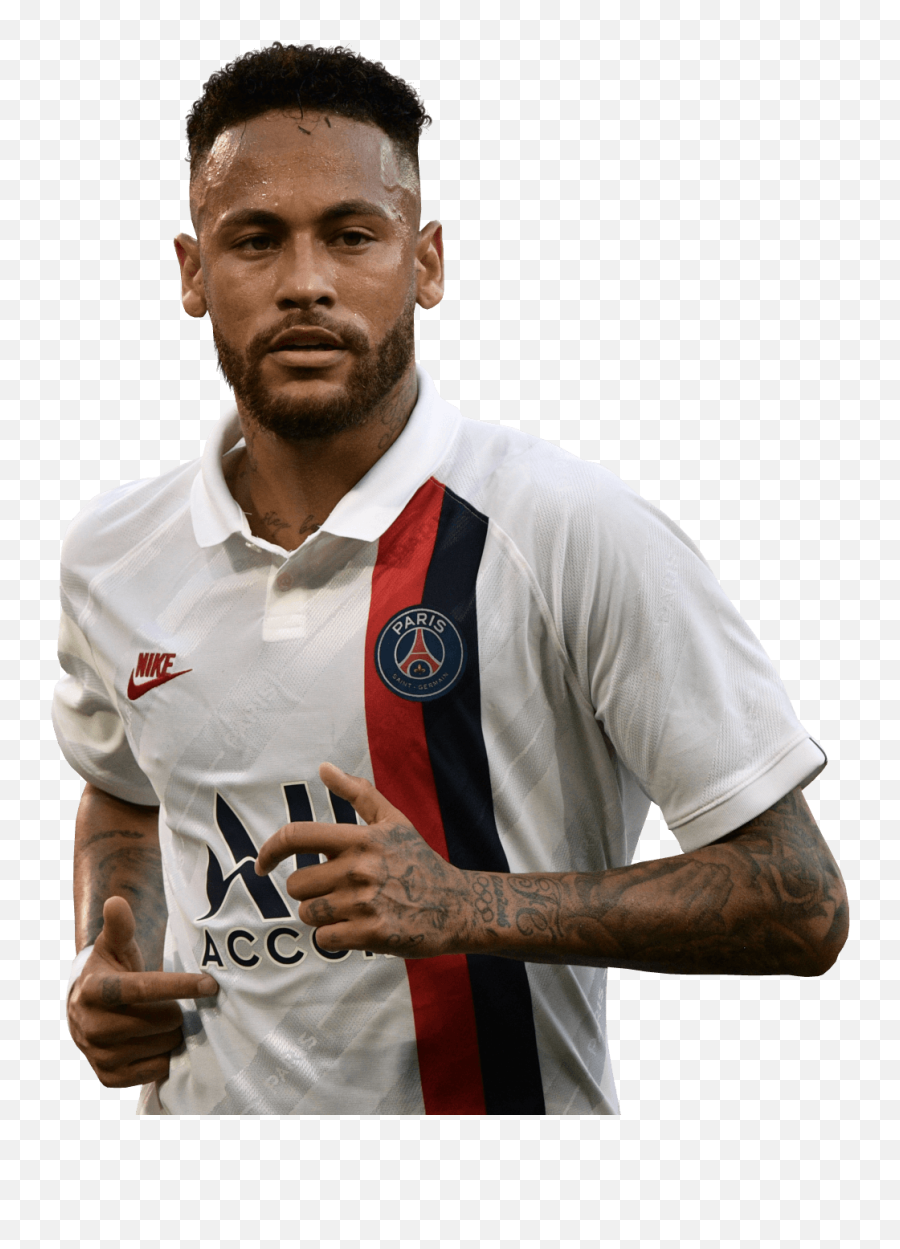 Neymar In White Jersey From Paris Saint Germain Png - Neymar White Hair Png,Chest Hair Png