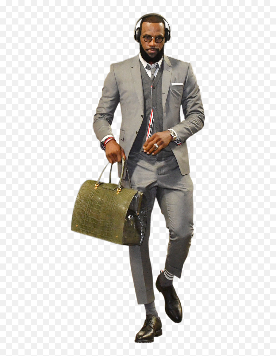 Download Hd Lebron James In Grey Wool Suit - Lebron James Lebron James Best Clothes Png,Suit Png
