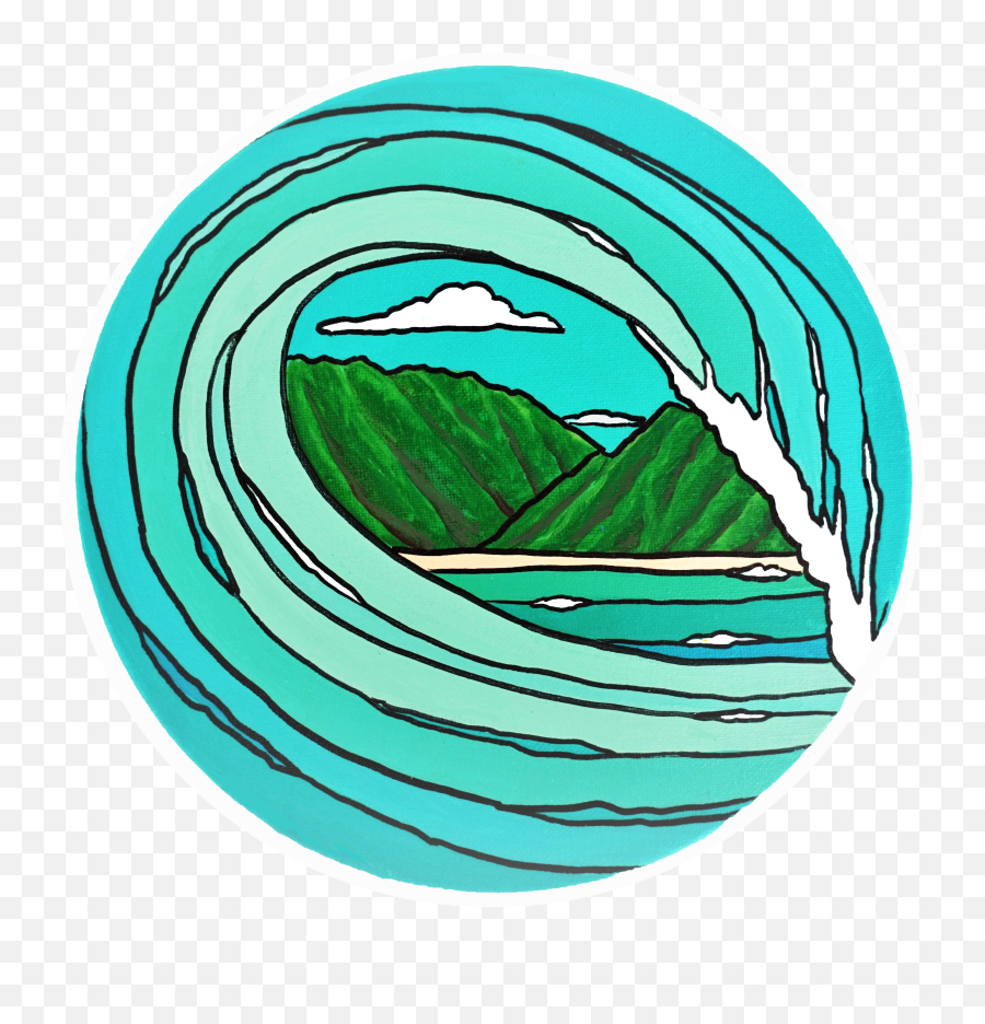 Hawaii Tropical Surf Wave Beautiful Turquoise And - Cartoon Clip Art Png,Cartoon Wave Png