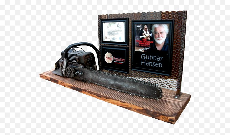 Savage Productions - Products Gunnar Hansen Signed Chainsaw Png,Leatherface Png