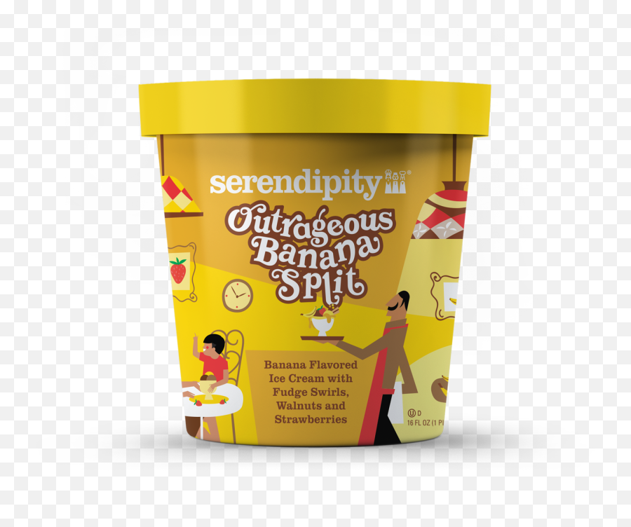 Serendipity Outrageous Banana Split Ice - Banana Flavored Ice Cream Png,Banana Split Png